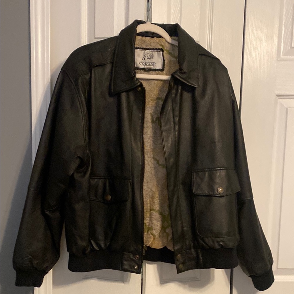 Cougar Black Bomber Jacket Varsity Style